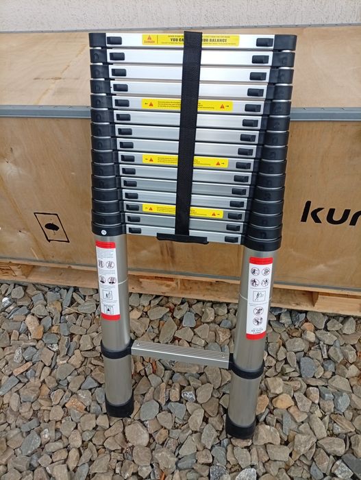 Drabina teleskopowa 6,2m aluminiowa z hakami