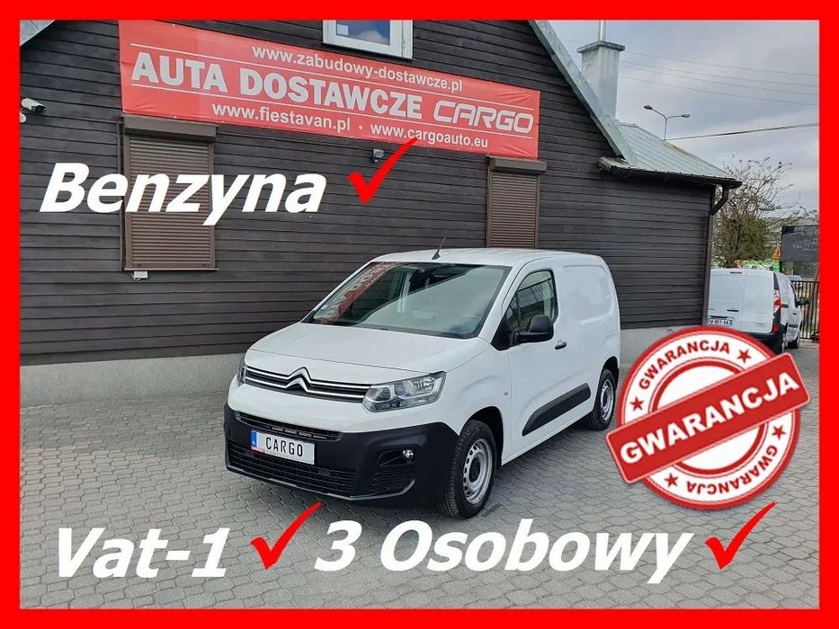 Citroën Berlingo  L1H1  BENZYNA 110KM Klima VAT-1 3Osobowy Tempomat GPS