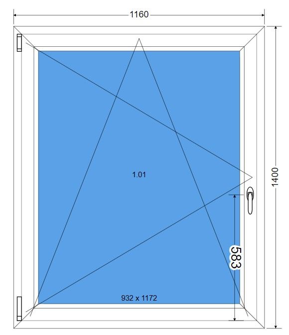 Okno 1160x1400 / 116x140 Jednoskrzydłowe - WROCŁAW / TANIO