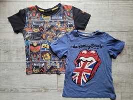 2 koszulki, lato, 110-116, 4/6 lat, Lego, H&M The Rolling Stones