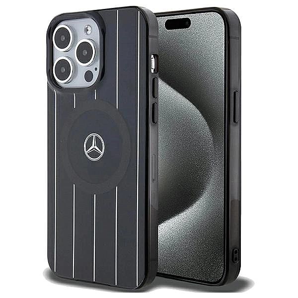 Etui Mercedes Double Layer Crossed Lines MagSafe na iPhone 15 Pro Max
