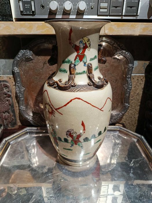 Jarro Vaso Porcelana Chinesa Séc XIX 36 cm