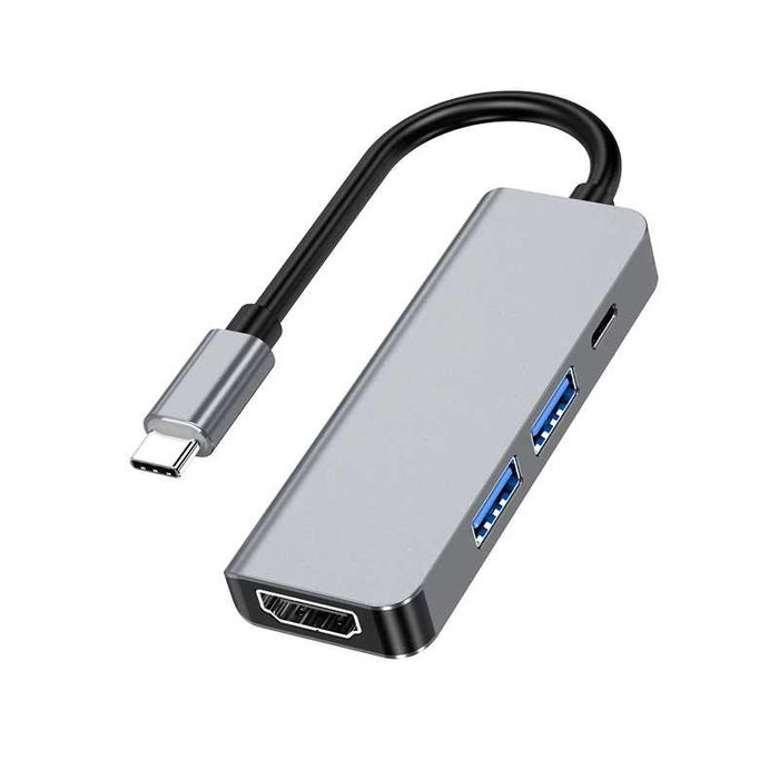 Hub Хаб 4в1 для Macbook, Ноутбук HDMI USB 3.0 TypeC Ethernet RJ45 25