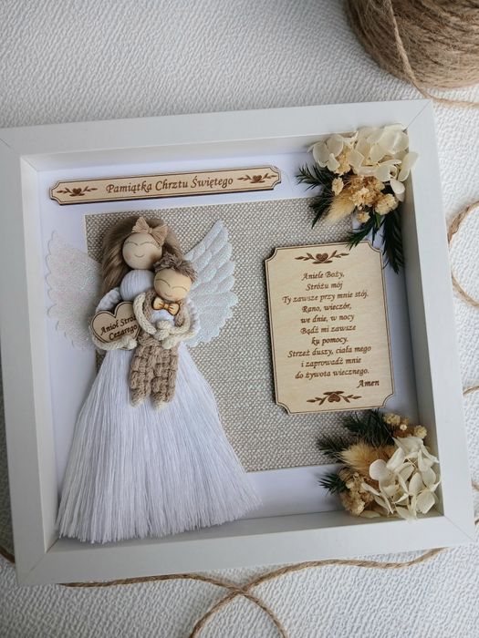 Pamiątka chrztu świętego upominek od matki chrzestnej chrzciny
