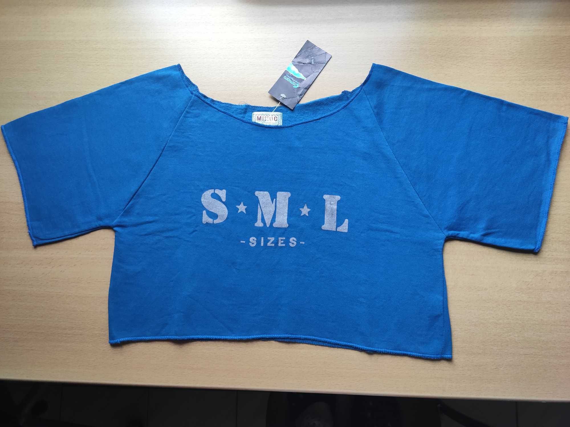 T-shirt, koszulka sportowa z nadrukiem SML crop, fitness