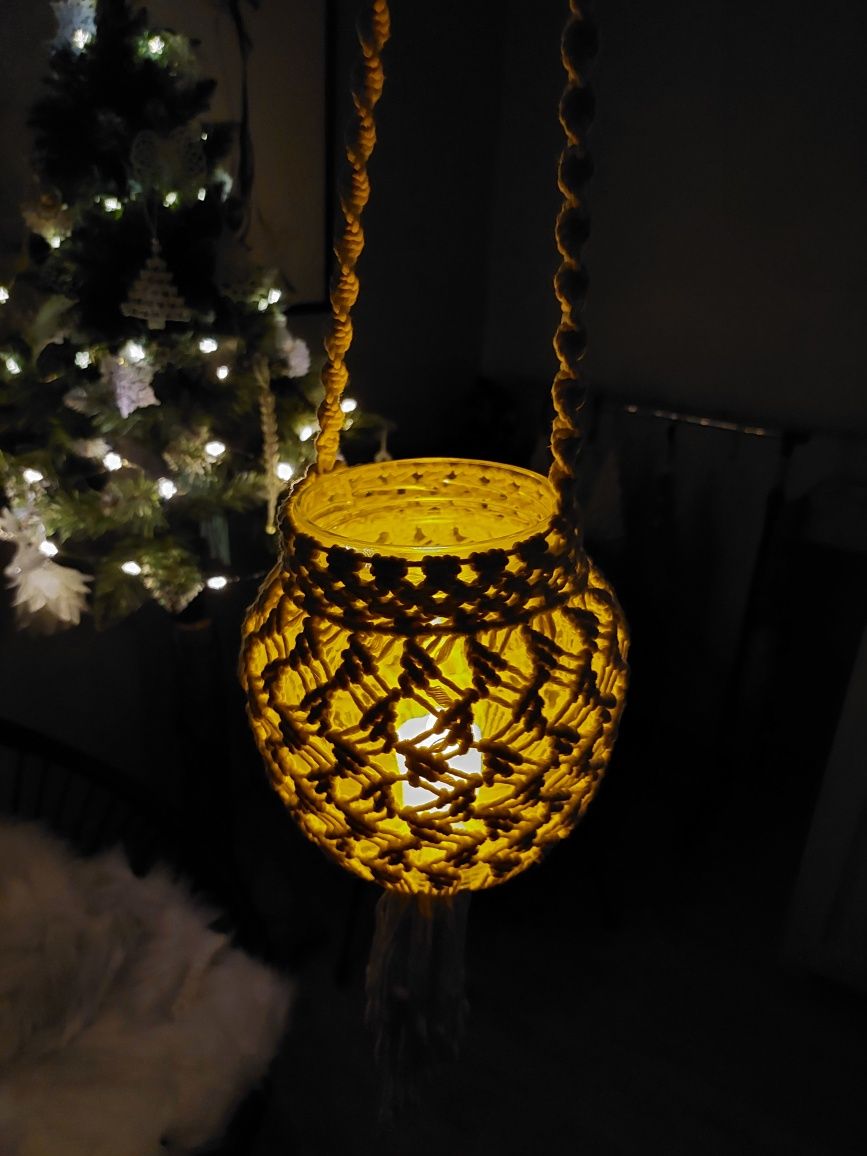 Makramowy Lampion