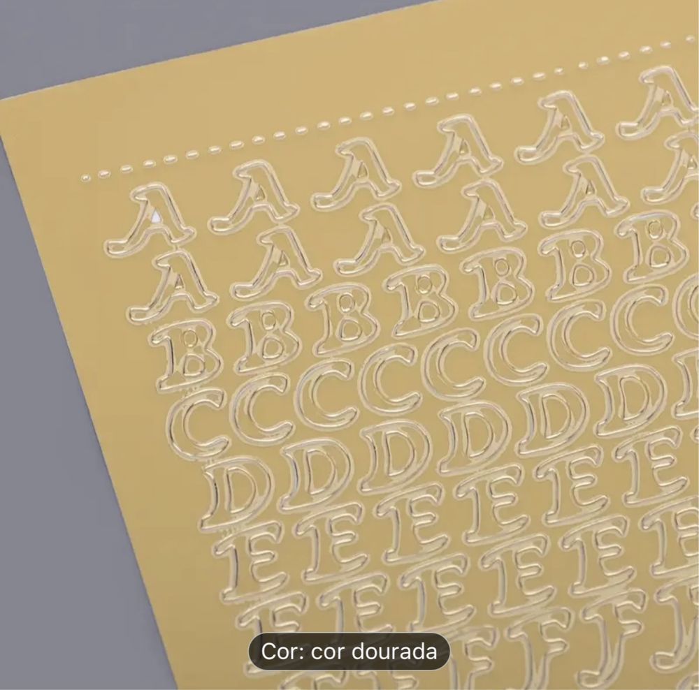 Autocolantes letras dourado