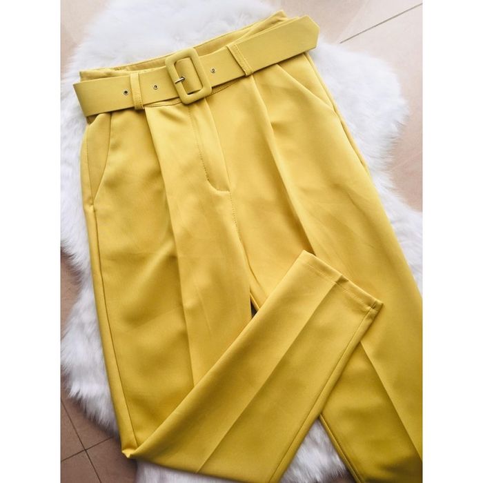 Zara розкішні брюки з поясом штани висока посадка зара