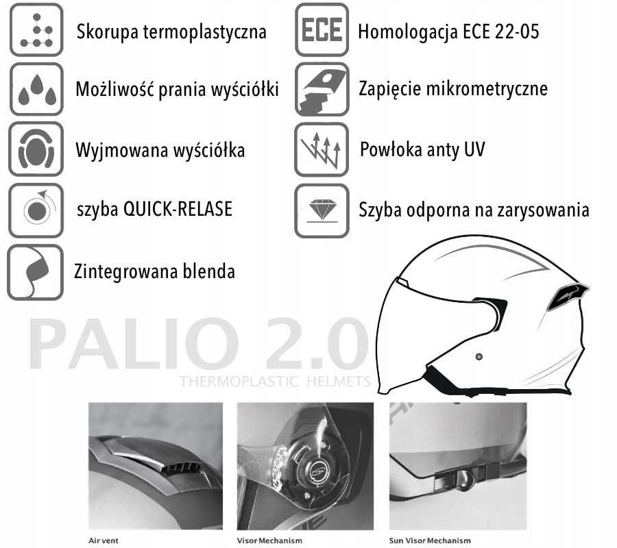 Kask kaski motocyklowy Cross Quad Motor S M L XL z homologacją POŁYSK