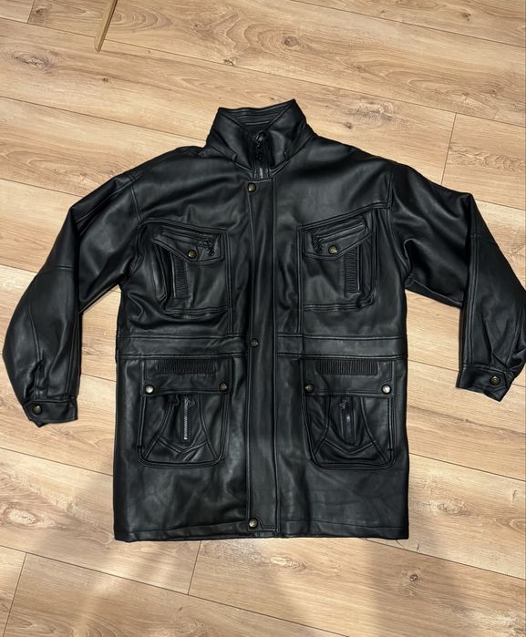 Męska Długa Kurtka XXL Skórzana EEII Italy