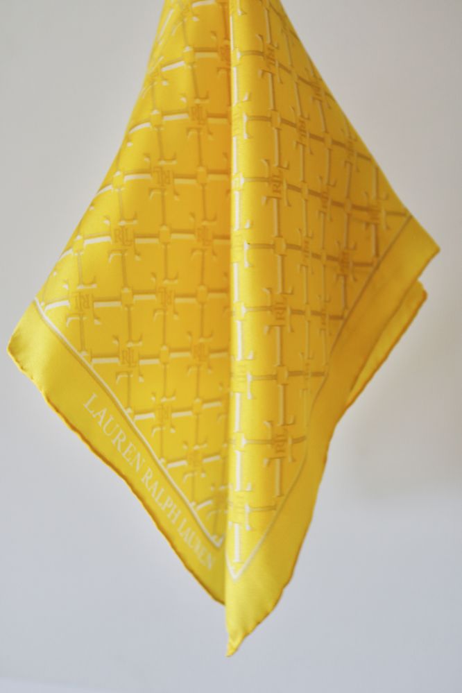Ralph Lauren Żółta apaszka chustka jedwab