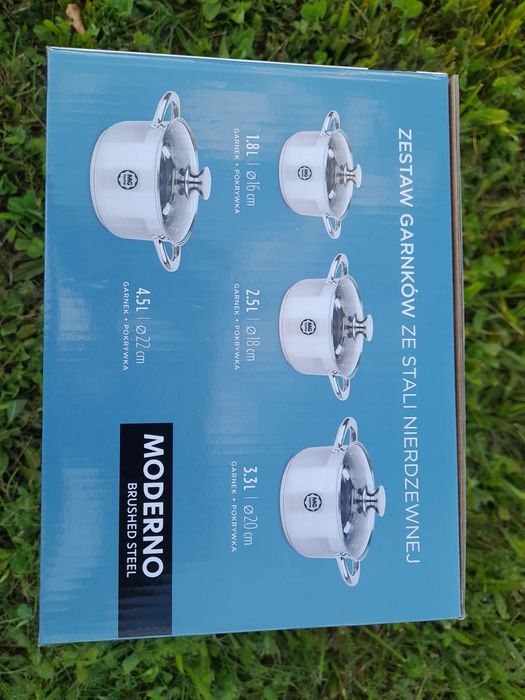 Nowy zestawy garnków MG home  Moderno 8 elementów