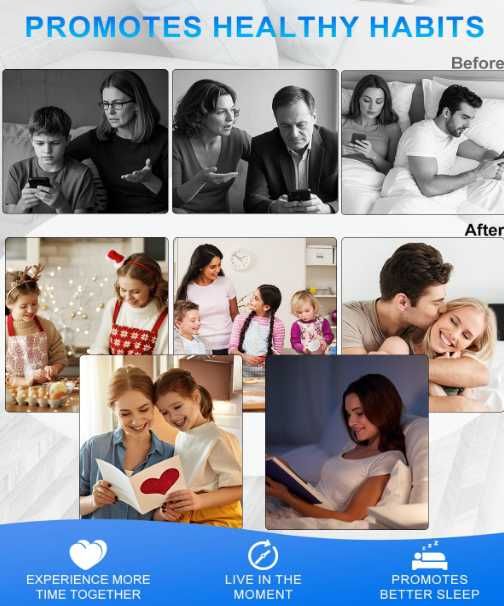 IDiskk blokada telefonu z timerem sejf na telefon gry wideo czarny