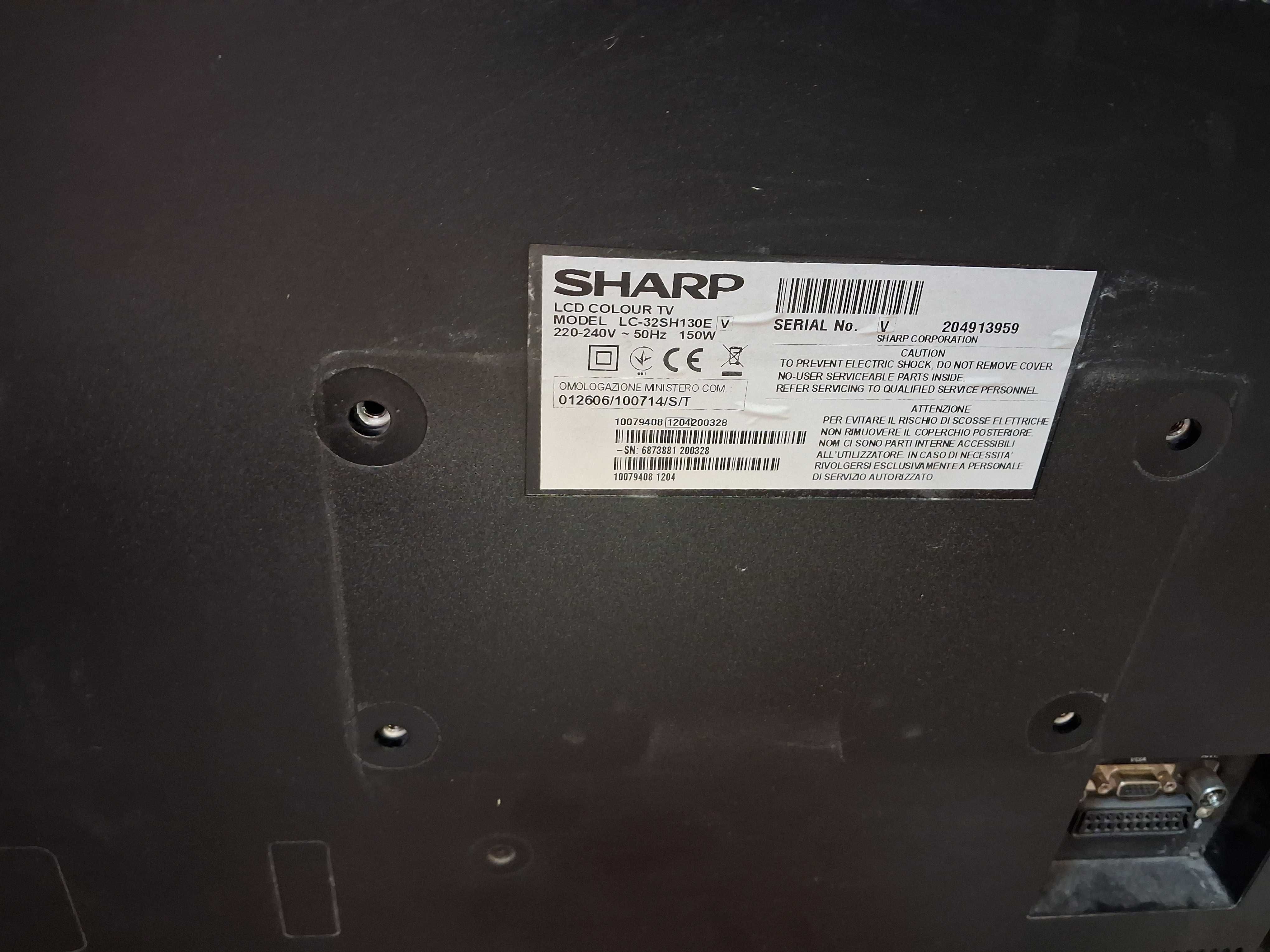 Fajny np. na działkę TV 32 cale SHARP. pilot, 2XHDMI, 1x usb