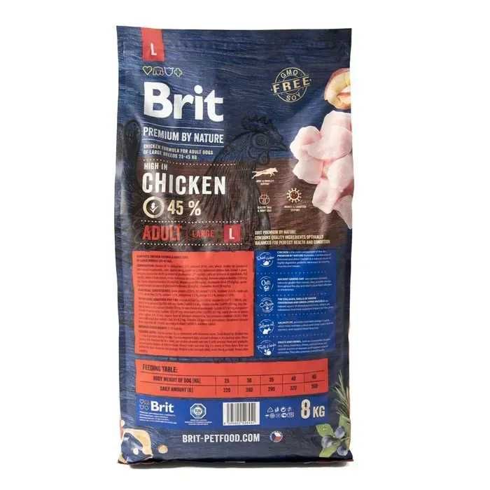 Корм для собак Brit Premium Dog Adult L, 8 кг