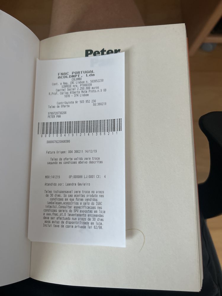 Livro peter pan , novo nunca lido