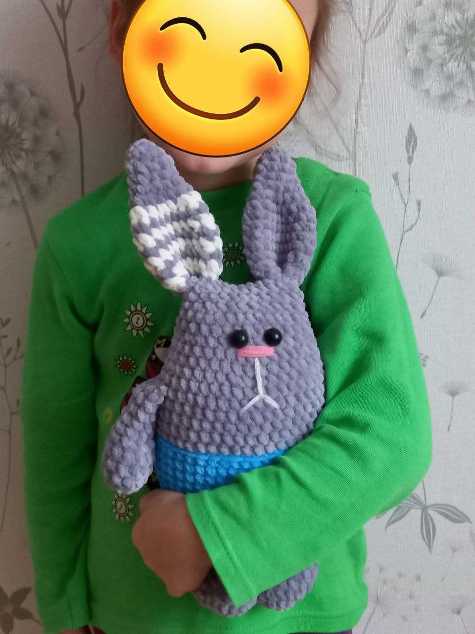 м'яка іграшка  заєць зайчик плюшевий 34 см  сірий