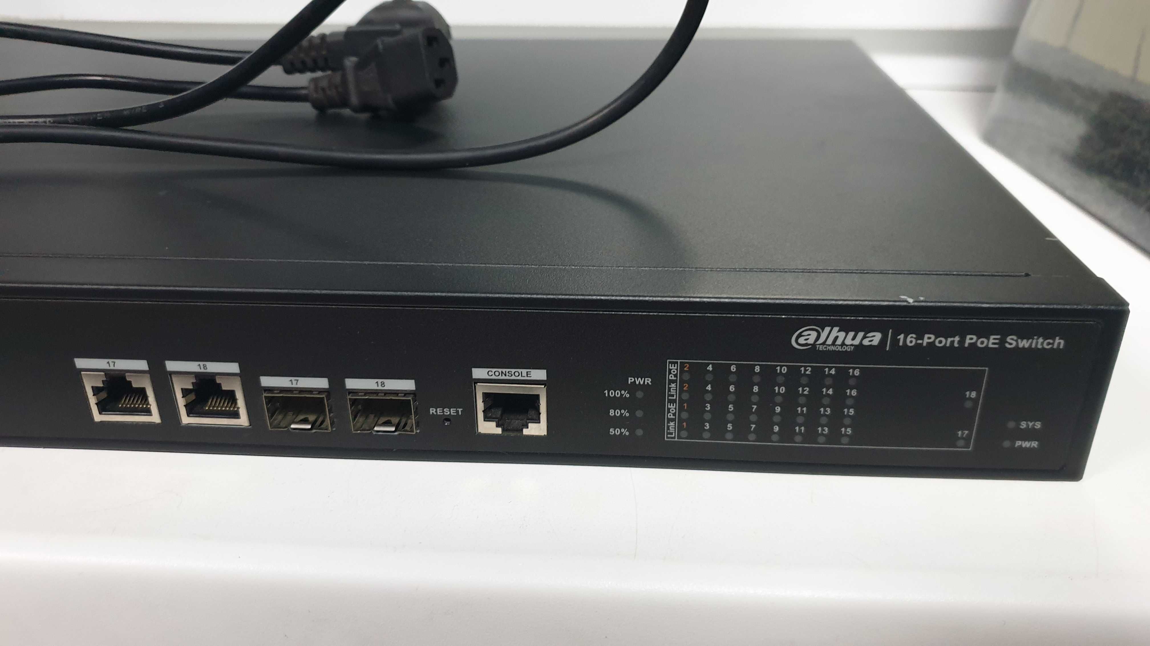 16-портовий керований POE комутатор Dahua PFS4218-16ET-190
