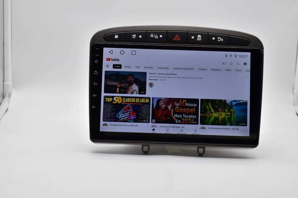 Rádio 2 DIN Android Peugeot 308 e 408 moldura Cinza + oferta de câmara