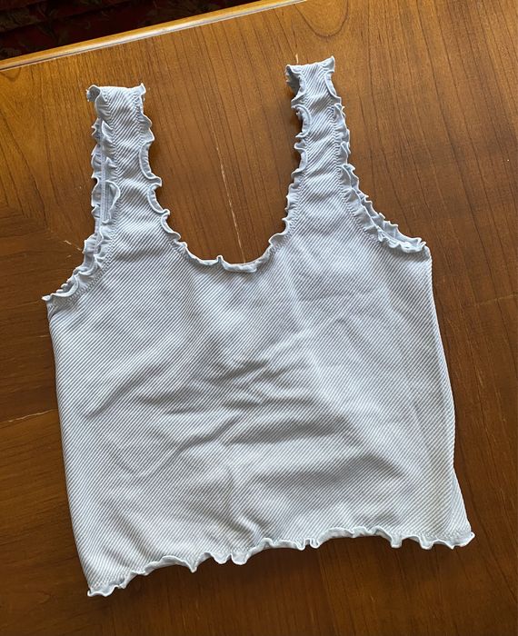 Jasno szary dzianinowy top camisole bez rękawów paryski styl Oysho