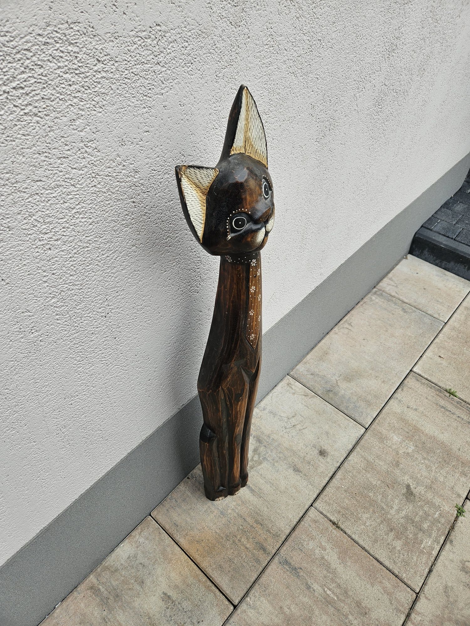 Kot figura z drewna,100cm