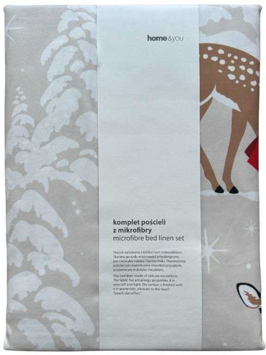 POŚCIEL Świąteczna HOME&YOU Mikrofibra  ŚWIĘTA Jelonek Sarna 160x200
