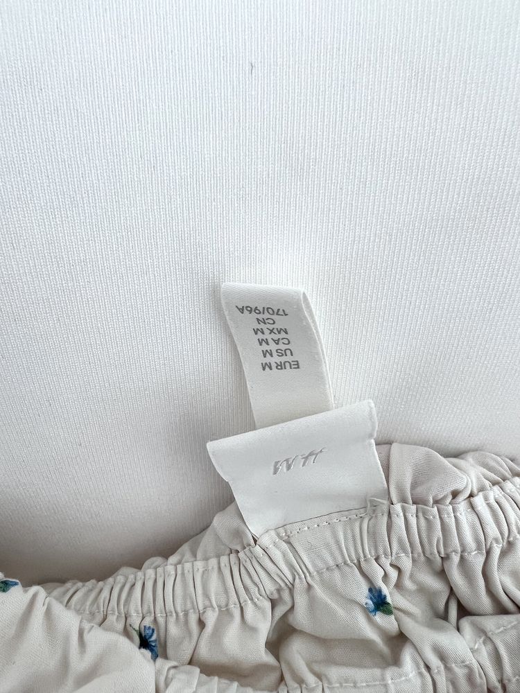 H&M bawełniana letnia sukienka w kwiatki m 38 kremowa