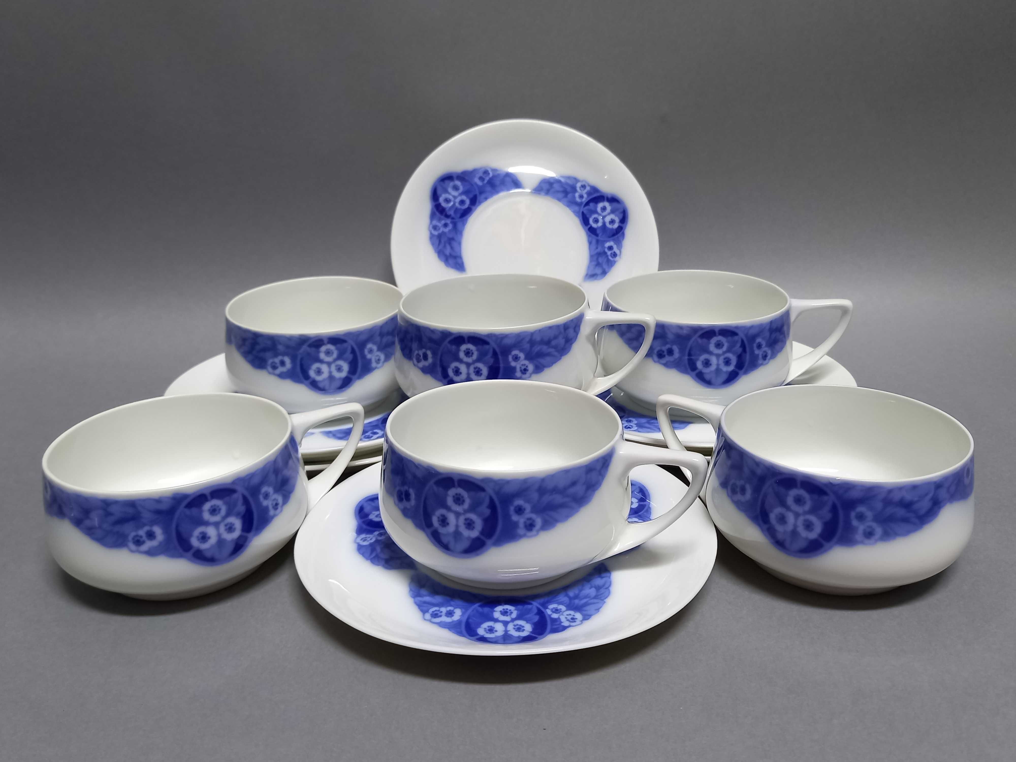 Zestaw filiżanek do herbaty, 6 szt.  Rosenthal Donatello 1920 r.