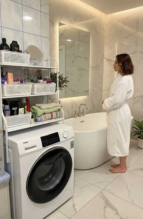 Стеллаж над стиральной машинкой Полка в ванную металическая/ поличка