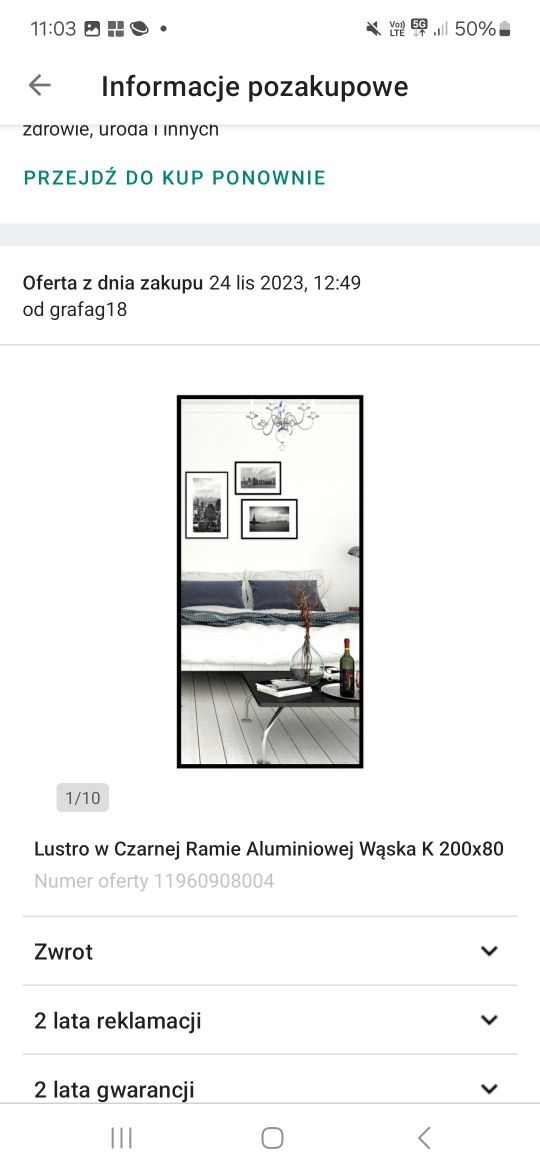 Ładne Lustro 200x80