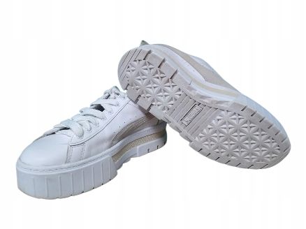 Puma 38,5 Buty Damskie Mayze Shiny Team Gold Białe Skórzane T223
