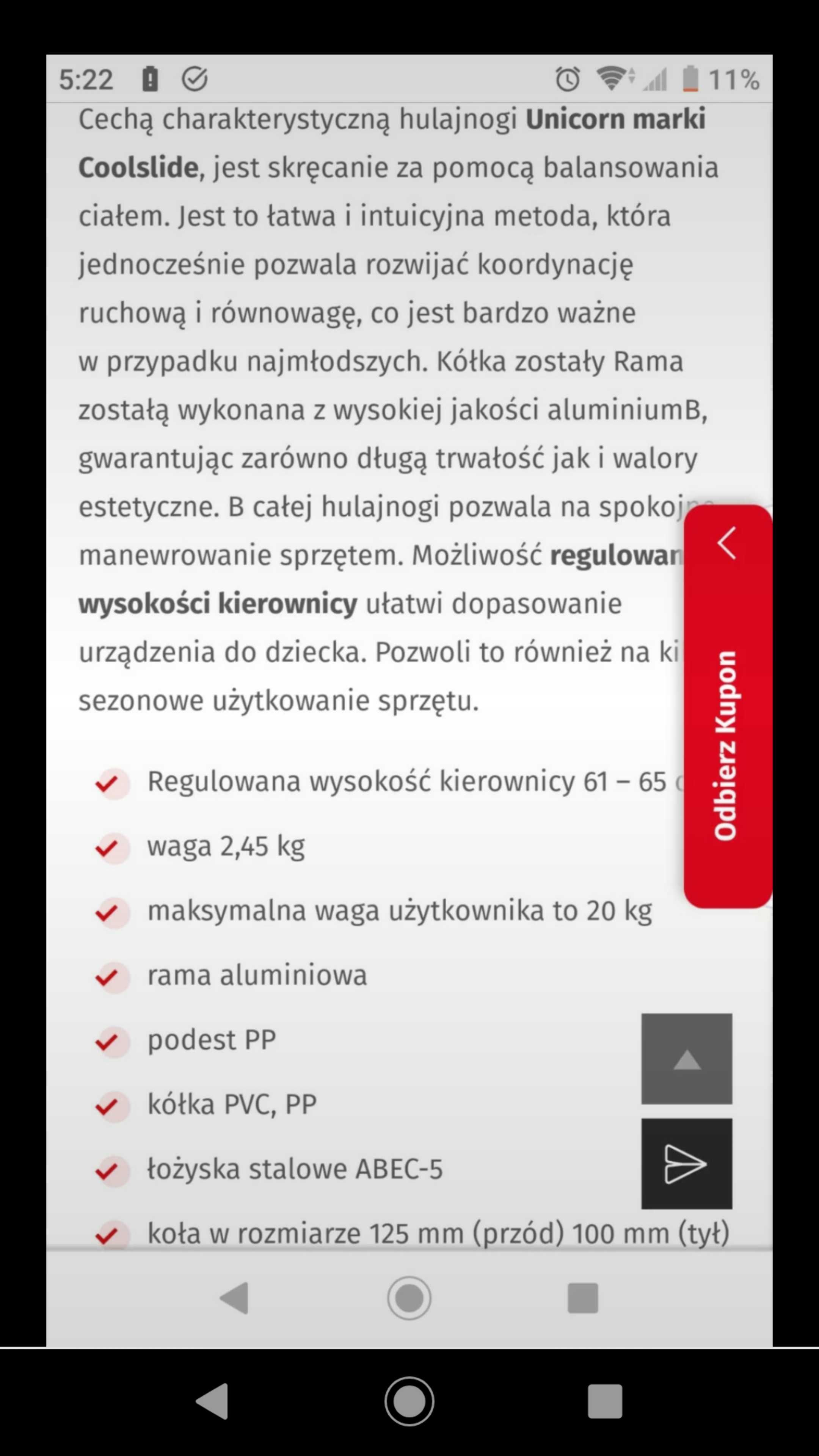 Hulajnoga scooter Cool Slide 3 kołowa unicorn jednorożec