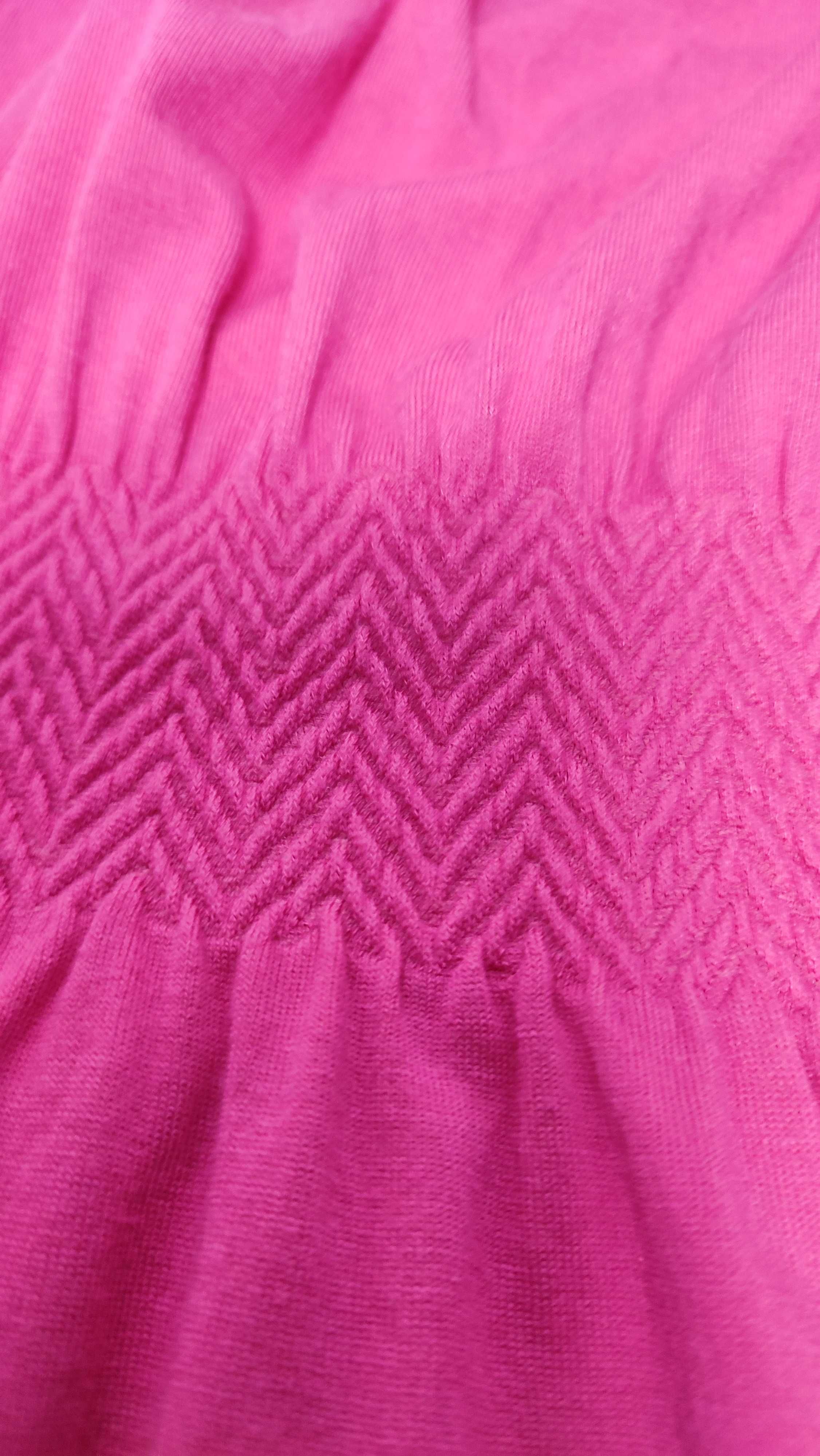 Sukienka tunika narzutka plażowa na strój kąpielowy różowa bawełna