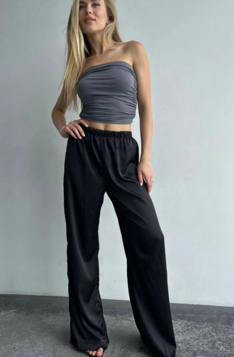 Штани жіночі з шовку чорні