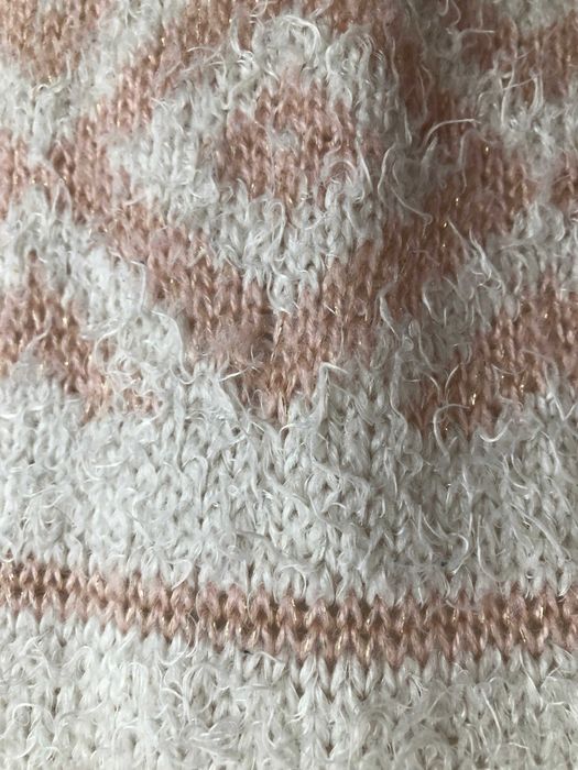 Sweter sweterek New Look biały pudrowy róż 36 S