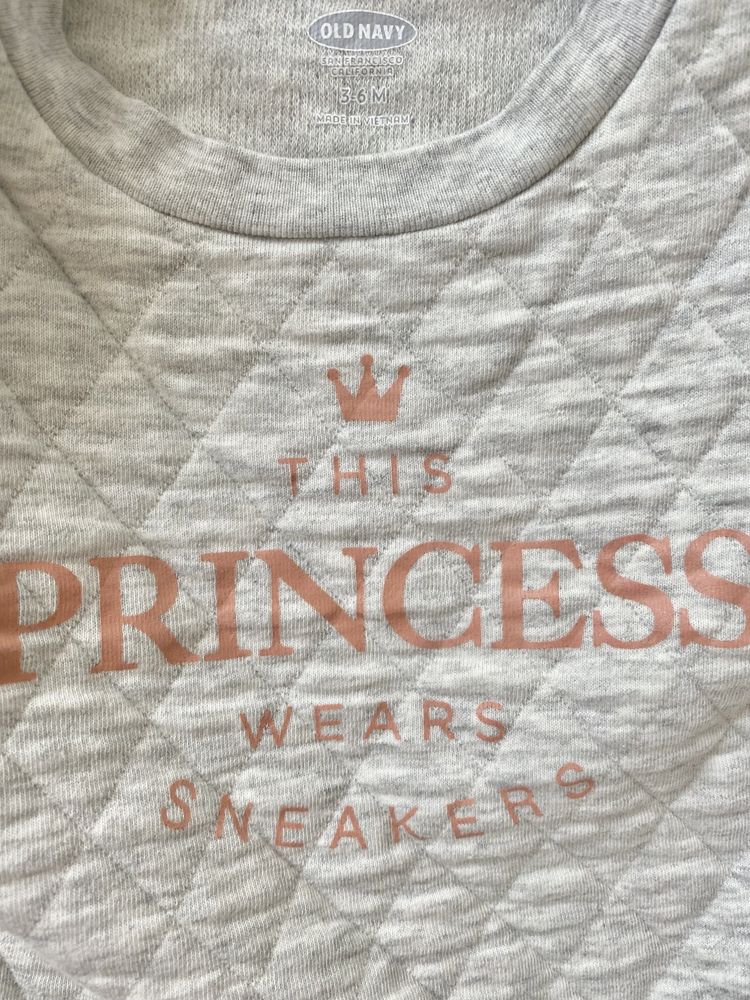Bluza spodenki princess Old Navy 3-6 m r. 62 68 szare różowe