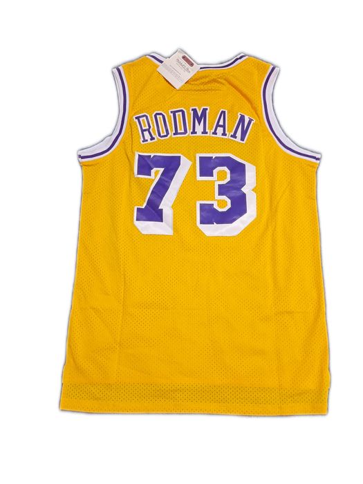 Żółta koszulka LA Lakers Mitchell&Ness nr. 73 Rodman