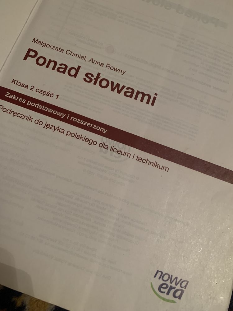 Ponad słowami podręcznik do polskiego liceum technikum kl. 2 część 1