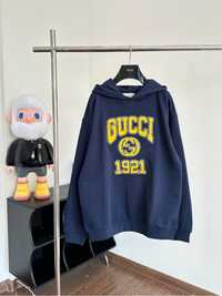 Granatowa bluza z kapturem hoodie gucci