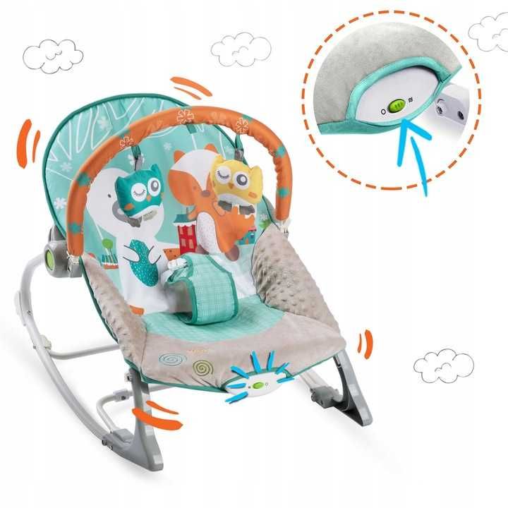 Leżaczek dla niemowląt 9kg bujak łóżeczko wibracje zabaw + GRATIS !!!