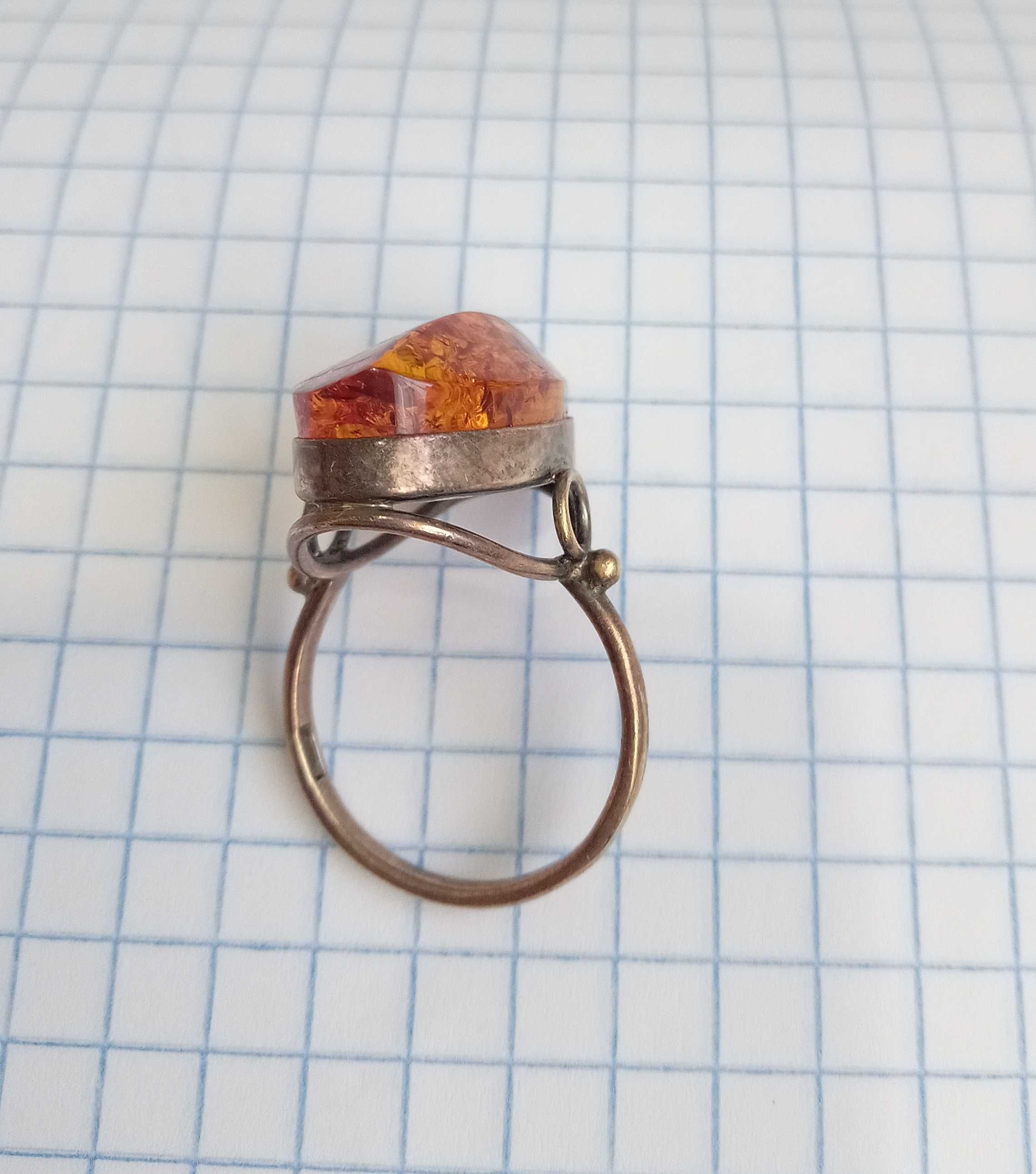 Перстень кольцо янтарь бурштин Срібло 925 проба, зірочка. СССР