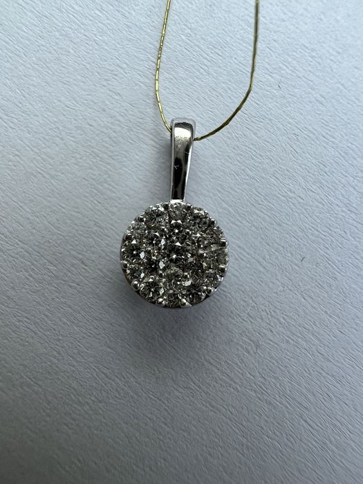 Золотой кулон с бриллиантами белое золото 585 проба