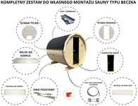 Sauna Ogrodowa Beczka do samodzielnego montażu złożenia