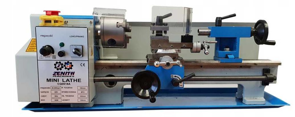 TOKARKA mini 180x350 Koła metal, wyświetlacz cyfrowy