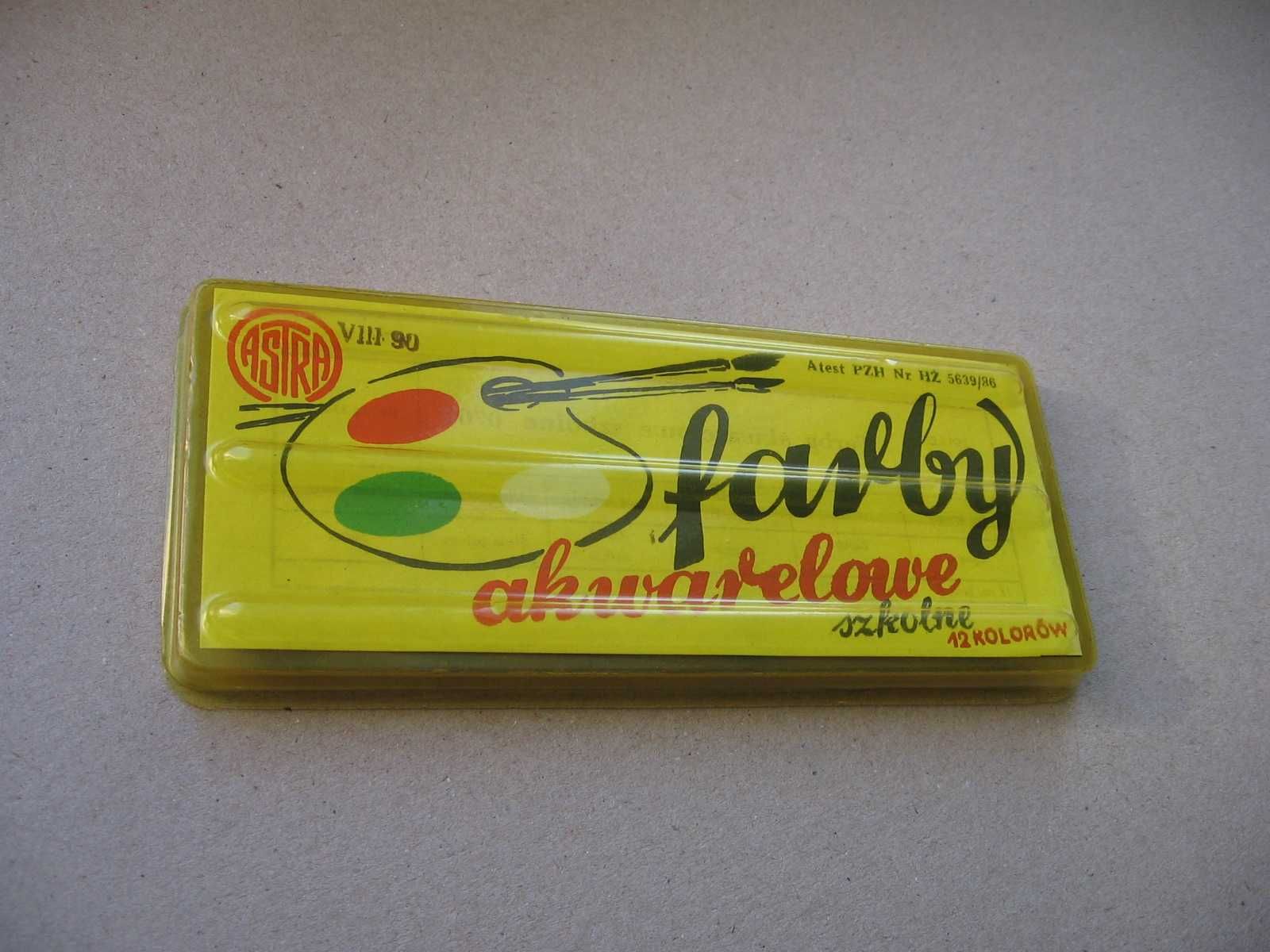 Astra 1990r Farby Akwarelowe szkolne szkoła PRL