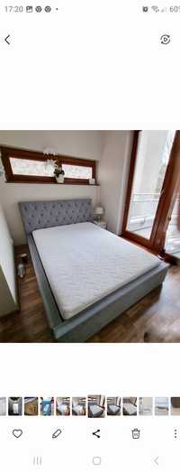 Łóżko Tapicerowane bez pojemnika z materacem 140*200 glamuor