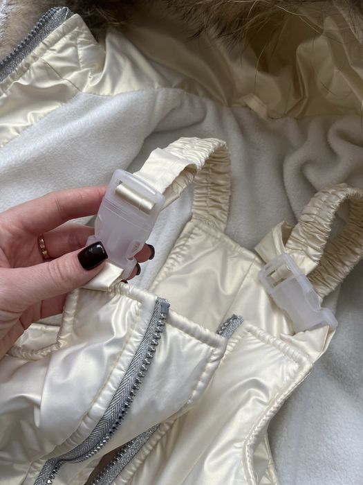 Зимовий напівкомбенізон і куртка , натуральне хутро , комбенізон