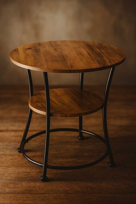 NOWY Okrągły Stolik Kawowy Ława Do Salonu Sypialni Loft Loftowy OKAZJA