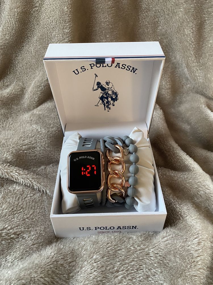 США! US Polo Assn. Оригинал новые женские часы лэд + браслеты