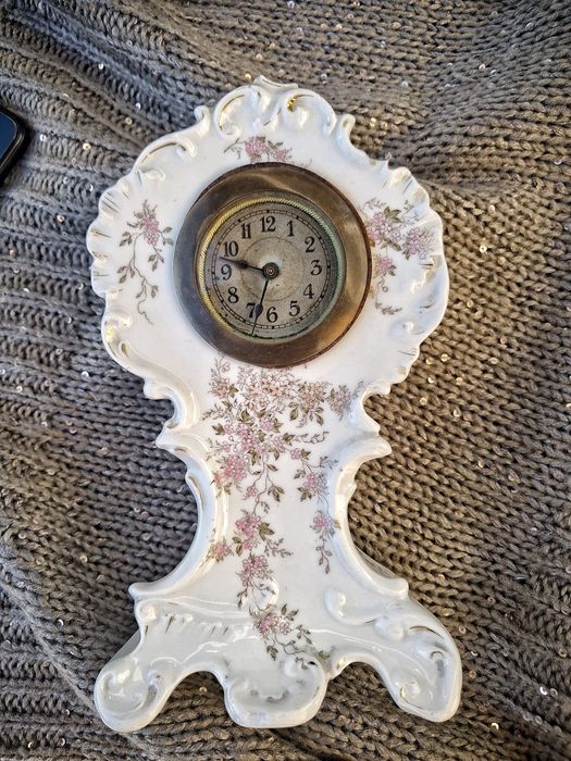 Zegar porcelanowy, antyk, rarytas, XIX wiek